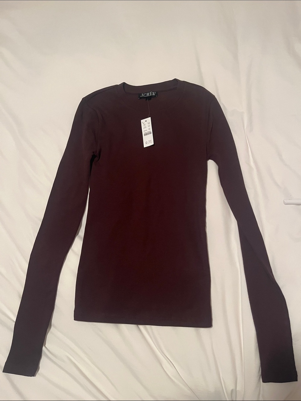 JCrew xxs brown ribbed top NWT